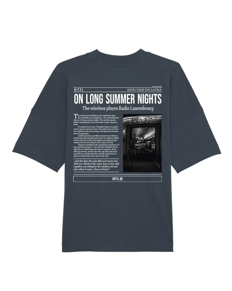 Oversize Shirt "On Long Summer Nights" - India Ink Grey - Hityl